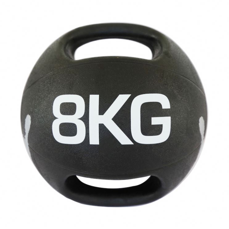 Rubber Medicine Ball With Handle 8Kg - Click Image to Close